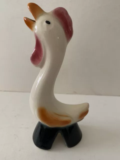 Vintage Pie Bird " PEARL CHINA LONG NECK ROOSTER " Vent Funnel 5" High