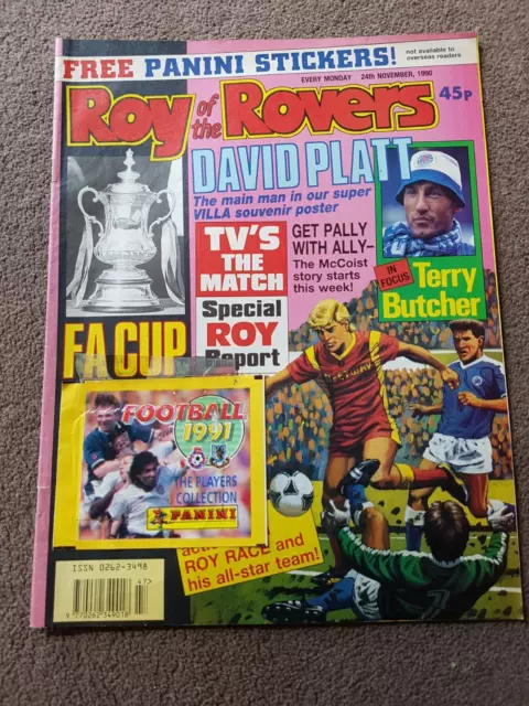 Roy Of The Rovers 24th November 1990 - Complete with Panini Stickers