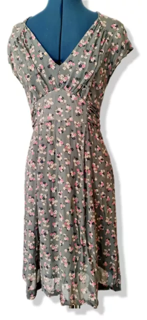 Silk Tea Dress Marilyn Moore Ditsy Floral Vintage Style 1940s Look Size 10 12