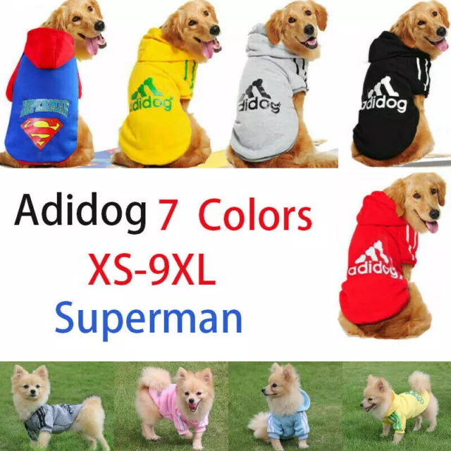 Adidog Pet Dog Hoodie Winter Casual Warm  Clothes Coat Jacket Clothing For Dog