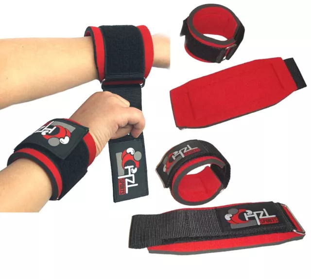 CHZL WRIST Band Brace High Quality GEL Padded SUPPORT Gym Wrap Lifting Grip Red