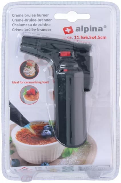 Butane Creme Brulee Torch Black with Safety Lock Cooks Blow Torch Chefs Lighter