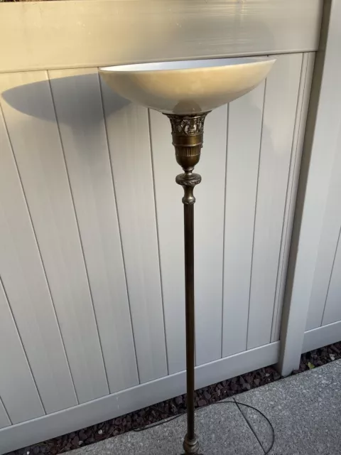 Art Deco 1930's Vintage Torchiere Floor Lamp Base. No Glass Included.