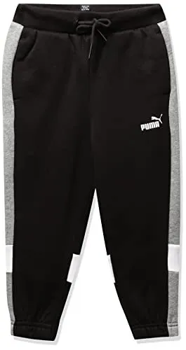 Long Sports Trousers Puma Essential+ Colorblock Black Men (Size: 11 Clothing NEW