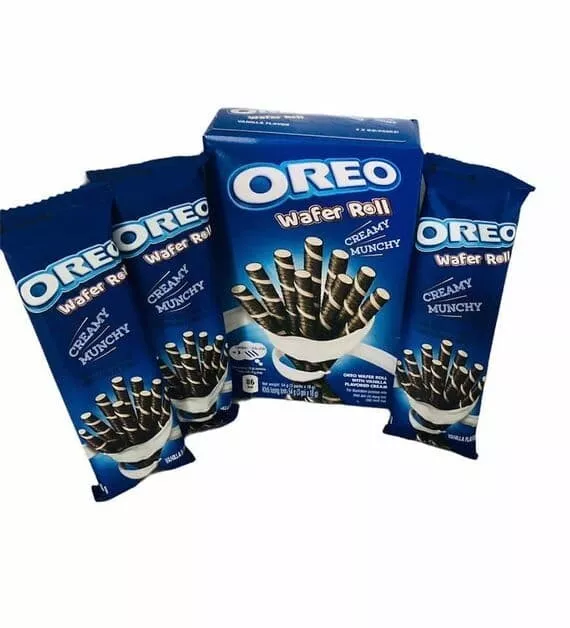 5 X Boxes Of Oreo Wafer Roll With Vanilla Flavoured Cream 86 Calories