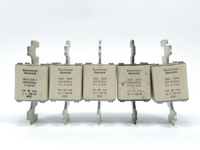 Bussmann 171A5121 Fusible 160A 500V Universel Environ 95mm 100kA 5Pcs 2