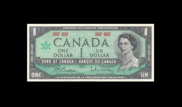 1967 BANK OF CANADA QEII $1 **Beattie & Rasminsky** (( GEM UNC ))