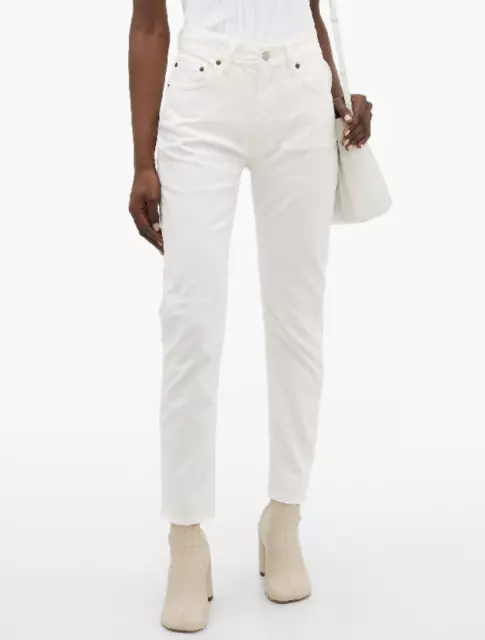 ACNE STUDIOS White *MELK* Bla Konst High Rise Cropped Straight Jeans W27 L30