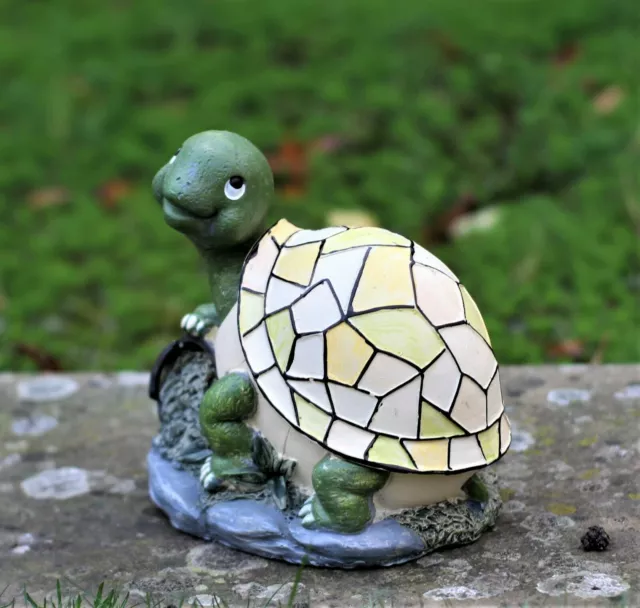 Garten Solar Schildkröte mit Blumen Statue