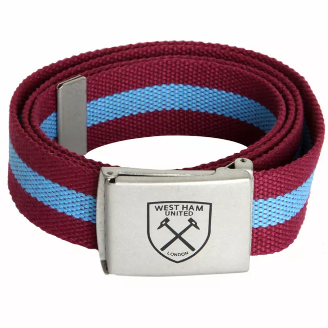 West Ham Utd FC Canvas Belt One Size Ideal Football Gift Brand New