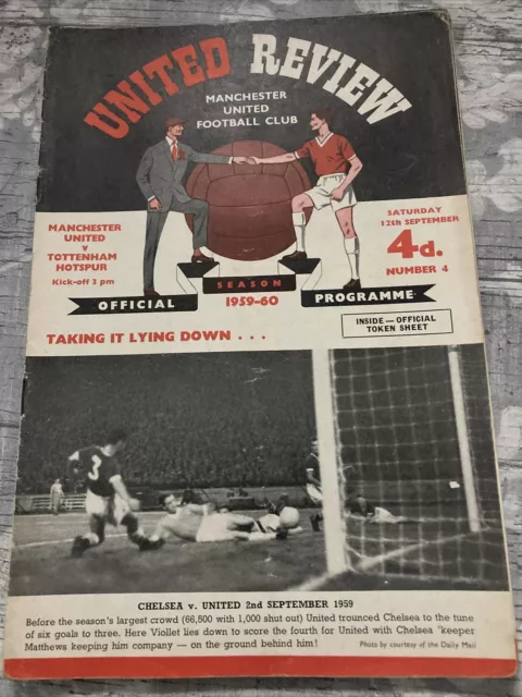 Manchester United Programmes 1959-60 x6(5 With Tokens)