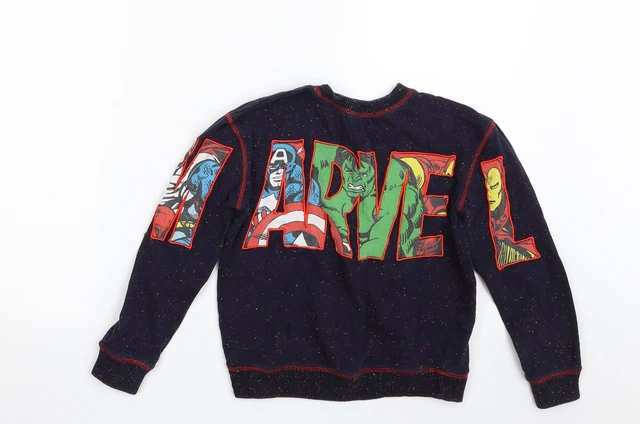 Felpa pullover blu cotone George Boys taglia 7-8 anni - motivo a macchie