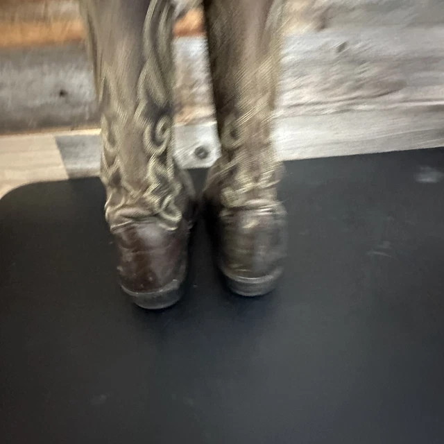 JUSTIN WESTERN BOOTS Style #2252 Bay Apache Distressed Brown Leather ...