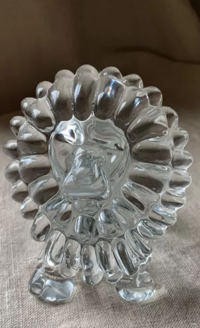 VINTAGE FM (Konstglas) RONNEBY of SWEDEN ART GLASS LION FIGURINE PAPERWEIGHT MCM