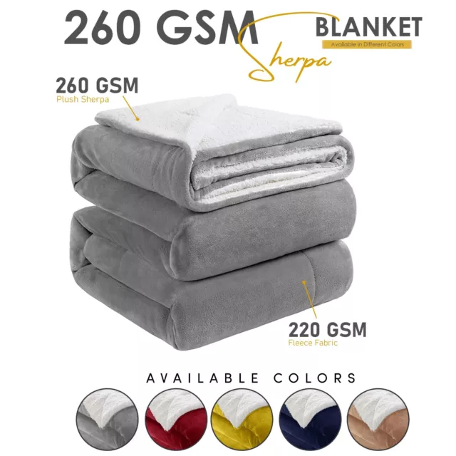 Coperta Sherpa Letto King Size Davano Morbido Caldo Divano Grandi Pile Coperte Da Getto Regno Unito