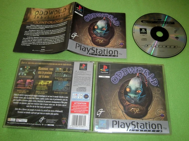 Jeu PS1 Oddworld : L'exode D'Abe - Complet Black Label FRA, Très Bon état, PAL