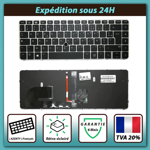 Clavier AZERTY Français Rétroéclairé Avec Trackpoint Pour HP EliteBook 745 G6 - Neuf, Compatible HP/Compaq