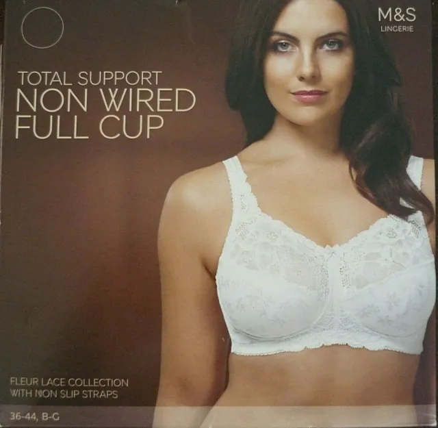 BNIB LADIES M&S Black Total Support Non-Wired Non-Padded Fleur