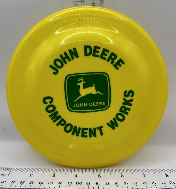 VINTAGE JOHN DEERE Component Works Frisbee 7" Waterloo Iowa Tractor Toy
