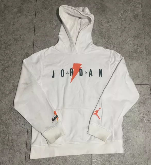 NIKE AIR JORDAN Gatorade Hoodie White Youth Sz Large Sweatshirt Rare KIDS 14.75 PicClick