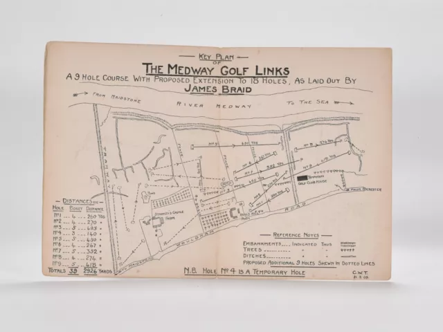 FANTASTIC Medway Golf Club, Borstal, Rochester. J.H. Taylor and James Braid 1909 3