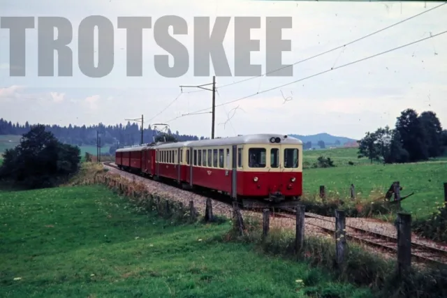 35mm Slide SWITZERLAND CJ Chemins de fer du Jura Electric Railcar 703 1972 Orig