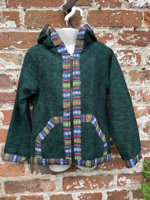 bambini etnico cashmilon, giacca in pile cappotto hippie/boho/festival, 5-6 anni