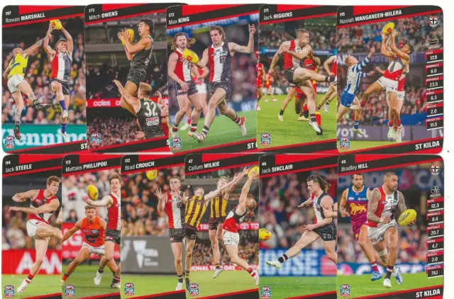 2024 Teamcoach St Kilda Common Base Team Set 12 Cards Afl