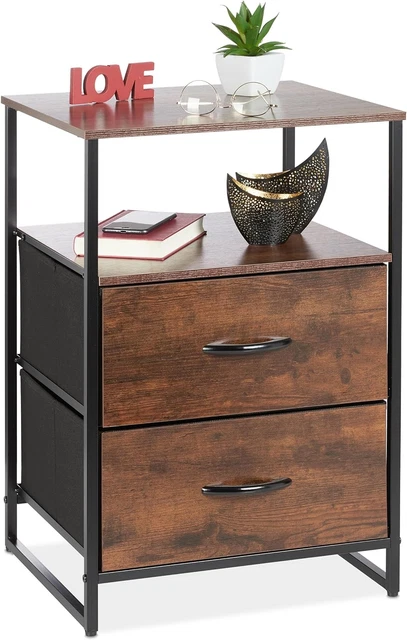 Table De Chevet Aliaj 2 Étagères Effet Bois - 5five - Design Moderne & Pratique 40x40x50 Cm