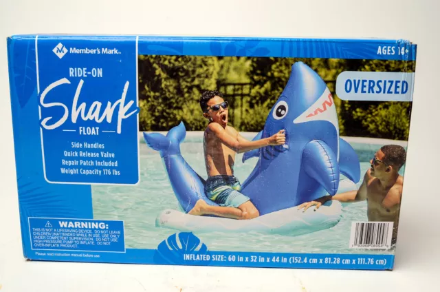 Member's Mark Shark Ride-On Oversized Inflatable Pool Float