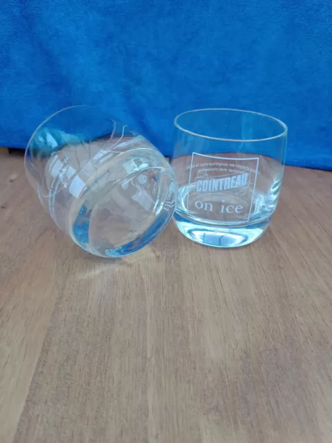 COINTREAU On Ice Set of 2 Drink Glass Liqueur Tumblers