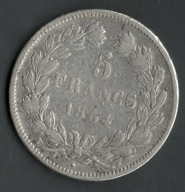 Top Monnaie De 5 Francs Louis Philippe Argent 1834 W @ Lille @ Silver Coin @ N°7