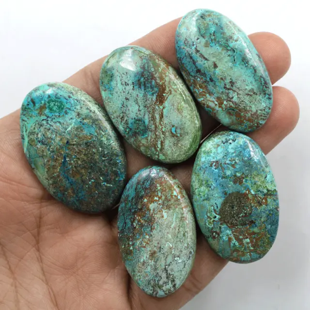 5 Pcs Natural Shattuckite Untreated 39mm-42mm Oval Cabochon Loose Gemstones Lot