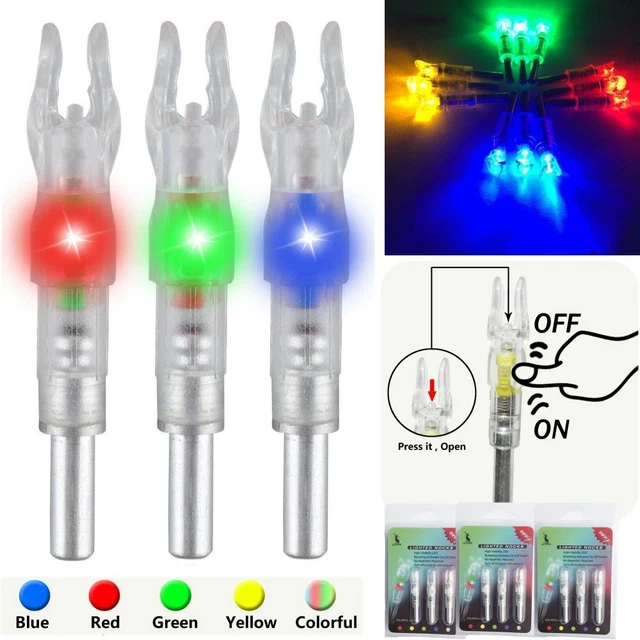 3/6/12Pcs Automatic LED Lighted Nocks Archery Arrows ID 6.2mm Arrow Nock Tail