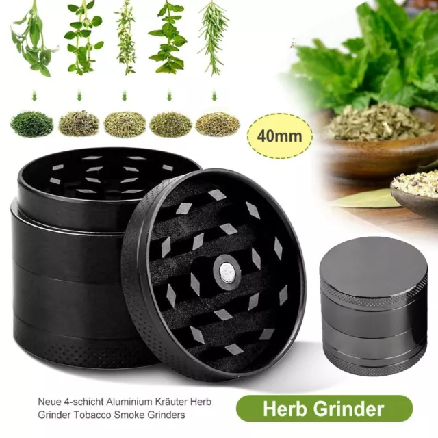 40mm 4 Part Herb Grinder Herbal Spice Mill Tobacco Smoke Metal Crusher Shredder 3