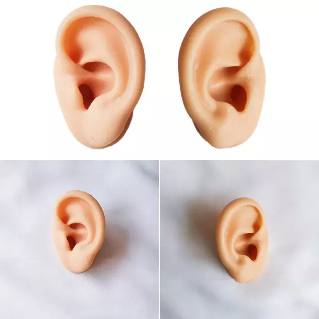 Herramientas de joyería de exhibición de perforación de práctica profesional modelo de oreja de silicona 1:1 R2B9
