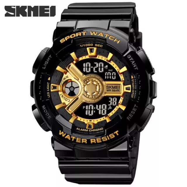 SKMEI Mens Sports Watch Waterproof Quartz Analog Digital Military Wrist Watches