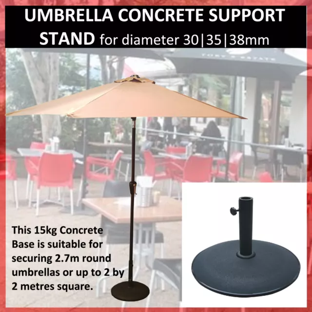 Concrete Stand Heavy Duty Outdoor Umbrella Holder Base 15Kg for dia. 30|35|38 mm