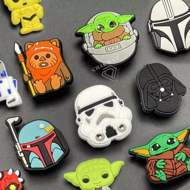 Croc Charms Shoe Charms Star Baby Yoda jibbit Mandalorian Vader Stormtrooper