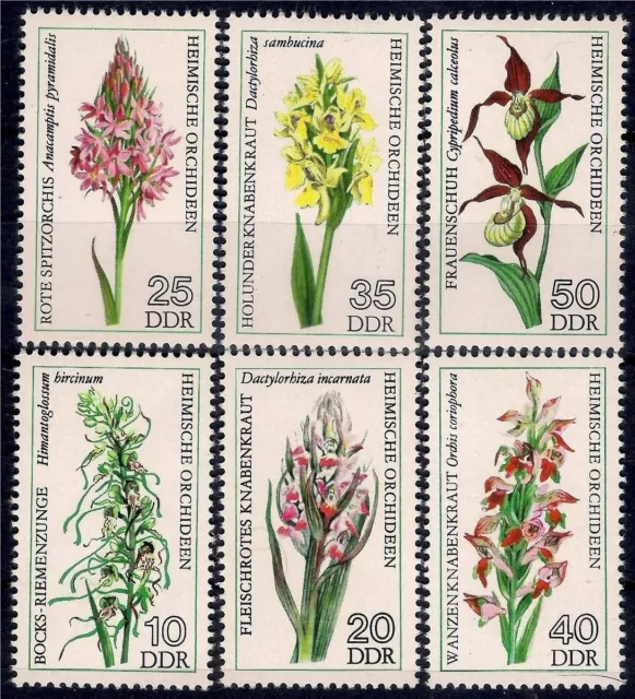 Germany DDR 1976 Orchids Flowers Plants Nature 6v set MNH