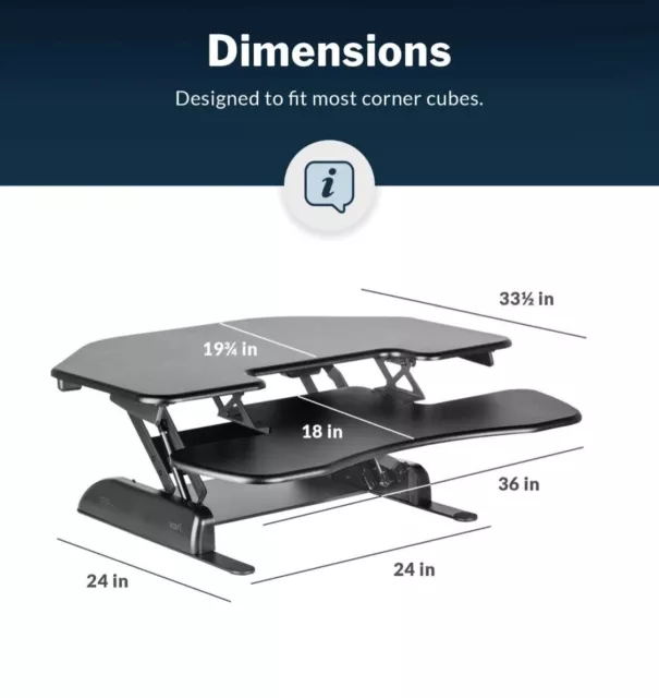 VARIDESK CubeCorner 36 Standing Desk - Black - BRAND NEW - STILL IN BOX 2