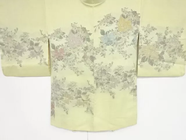 82737# Japanese Kimono / Antique Haori / Woven Orchid