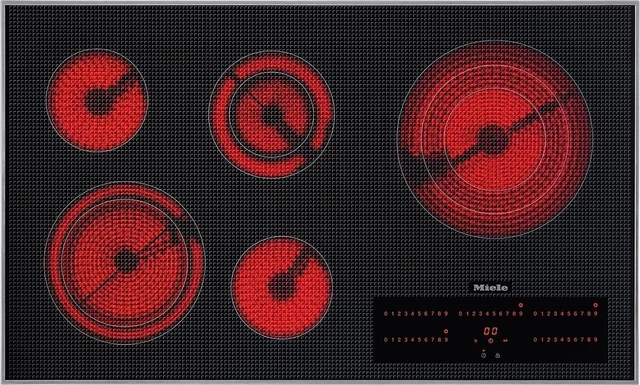 Miele 36" Radiant Electric Cooktop w/5 Elements & 3D Glass Design- Model: KM5860