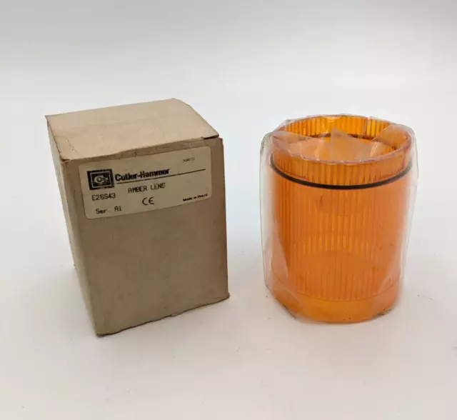 Cutler Hammer E26S43 Stack Light Lamp Amber Lens Replacement W/O Diffuser NOS