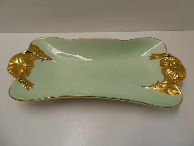 Vintage Royal Winton Grimwades Embossed Gold Gilt Plate Platter Bowl