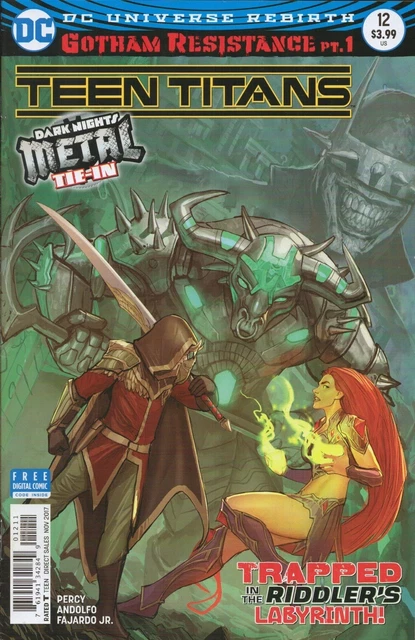 Dc Teen Titans #12 Dark Nights Metal 1St Appearance Batman Who Laughs 2017