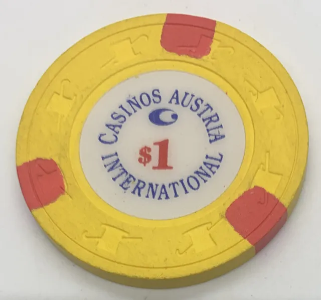Casinos Austria International - $1 Gaming Chip - Yellow H&C SCV