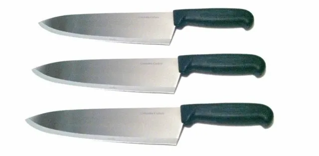 12" Chef Knife - Columbia Cutlery - Black Handle - Commercial Kitchen Heavy Duty