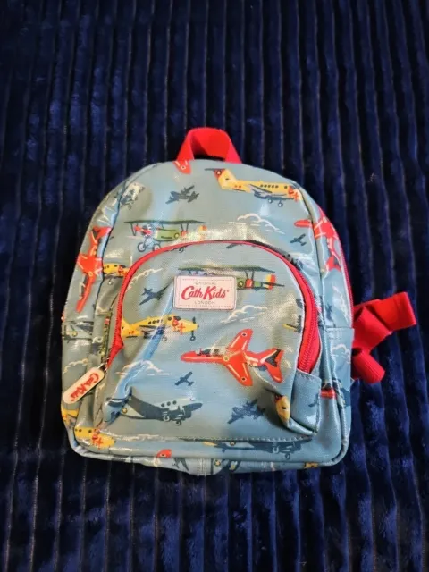Cath Kidston Kids Small Blue Red Aeroplane Rucksack Backpack Nursery School Bag