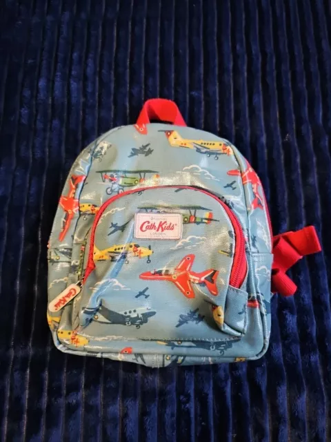 Cath Kidston Kids Small Blue Red Aeroplane Rucksack Backpack Nursery School Bag